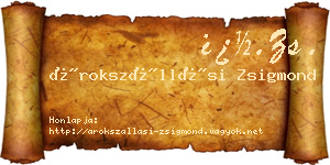 Árokszállási Zsigmond névjegykártya