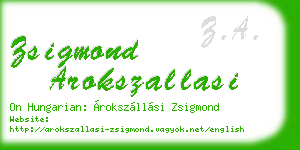 zsigmond arokszallasi business card
